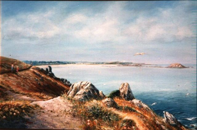 La plage de la Guimorais, vue de la pointe de Minga