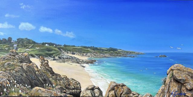 Crique de sable blanc, Bretagne